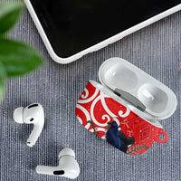 Personalized New Zealand Pukeko Christmas AirPods Case Meri Kirihimete Taniko Ponga Koru Red - Polynesian Pride