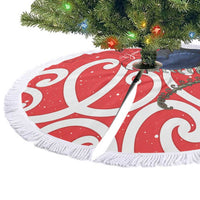 Personalized New Zealand Pukeko Christmas Tree Skirt Meri Kirihimete Taniko Ponga Koru Red - Polynesian Pride