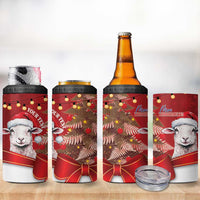 Personalized New Zealand Sheep Christmas 4 in 1 Can Cooler Tumbler Hipi Meri Kirihimete Silver Fern Xmas Tree LT14 - Polynesian Pride