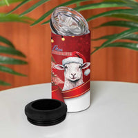 Personalized New Zealand Sheep Christmas 4 in 1 Can Cooler Tumbler Hipi Meri Kirihimete Silver Fern Xmas Tree LT14 - Polynesian Pride