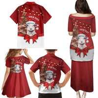 Personalized New Zealand Sheep Christmas Family Matching Puletasi and Hawaiian Shirt Hipi Meri Kirihimete Silver Fern Xmas Tree LT14 - Polynesian Pride