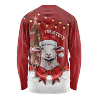 Personalized New Zealand Sheep Christmas Long Sleeve Shirt Hipi Meri Kirihimete Silver Fern Xmas Tree - Polynesian Pride