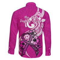 Polynesia Breast Cancer Awareness Family Matching Long Sleeve Bodycon Dress and Hawaiian Shirt Think Pink Polynesian Ribbon White Version LT14 - Polynesian Pride