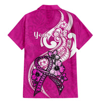 Personalised Polynesia Breast Cancer Awareness Family Matching Mermaid Dress and Hawaiian Shirt Think Pink Polynesian Ribbon White Version LT14 - Polynesian Pride