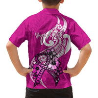 Personalised Polynesia Breast Cancer Awareness Hawaiian Shirt Think Pink Polynesian Ribbon White Version LT14 - Polynesian Pride