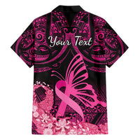 Presonalised Tonga Breast Cancer Awareness Hawaiian Shirt Pink Ribbon Brave Strong Warrior Tongan Ngatu Pattern LT14 - Polynesian Pride