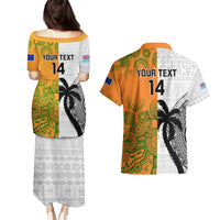 Custom Fiji And Australia Rugby Couples Matching Puletasi Dress and Hawaiian Shirt 2023 World Cup Aboriginal Mix Tapa Pattern LT14 - Polynesian Pride