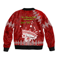 Personalised Tonga King Tupou I Day Bomber Jacket Tongan Ngatu Pattern With Crown LT14 - Polynesian Pride