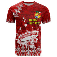 Personalised Tonga King Tupou I Day T Shirt Tongan Ngatu Pattern With Crown LT14 Red - Polynesian Pride