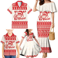 Red Mele Kalikimaka Hawaii Family Matching Mermaid Dress and Hawaiian Shirt Funny Ho Ho Ho Santa Shaka LT14 - Polynesian Pride