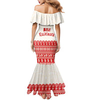 Red Mele Kalikimaka Hawaii Family Matching Mermaid Dress and Hawaiian Shirt Funny Ho Ho Ho Santa Shaka LT14 - Polynesian Pride