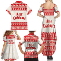 Red Mele Kalikimaka Hawaii Family Matching Summer Maxi Dress and Hawaiian Shirt Funny Ho Ho Ho Santa Shaka LT14 - Polynesian Pride
