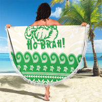 Green Mele Kalikimaka Hawaii Beach Blanket Funny Ho Ho Ho Santa Shaka LT14 - Polynesian Pride