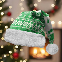 Green Mele Kalikimaka Hawaii Christmas Santa Hat - Funny Ho Ho Ho Santa Shaka LT14 With Fur Green - Polynesian Pride