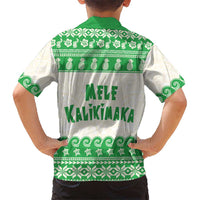Green Mele Kalikimaka Hawaii Family Matching Puletasi and Hawaiian Shirt Funny Ho Ho Ho Santa Shaka LT14 - Polynesian Pride