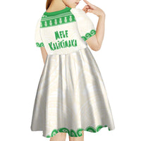 Green Mele Kalikimaka Hawaii Kid Short Sleeve Dress Funny Ho Ho Ho Santa Shaka - Polynesian Pride