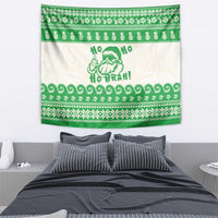 Green Mele Kalikimaka Hawaii Tapestry Funny Ho Ho Ho Santa Shaka LT14 - Polynesian Pride