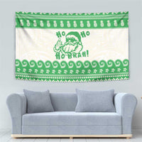 Green Mele Kalikimaka Hawaii Tapestry Funny Ho Ho Ho Santa Shaka LT14 - Polynesian Pride
