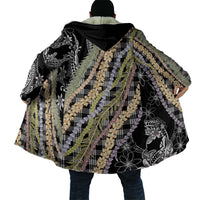 Black Palaka Hawaii Leis Cloak Hawaiian-plaid Elegant Tropical Vibes - Polynesian Pride