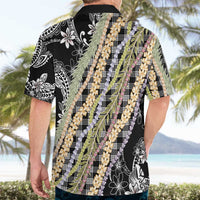 Black Palaka Hawaii Leis Hawaiian Shirt Hawaiian-plaid Elegant Tropical Vibes - Polynesian Pride