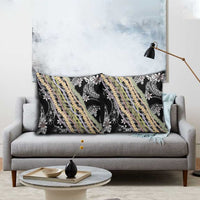 Black Palaka Hawaii Leis Pillow Cover Hawaiian-plaid Elegant Tropical Vibes LT14 - Polynesian Pride