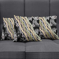 Black Palaka Hawaii Leis Pillow Cover Hawaiian-plaid Elegant Tropical Vibes LT14 - Polynesian Pride