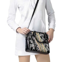 Black Palaka Hawaii Leis Shoulder Handbag Hawaiian-plaid Elegant Tropical Vibes LT14 - Polynesian Pride