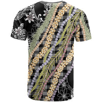Black Palaka Hawaii Leis T Shirt Hawaiian-plaid Elegant Tropical Vibes - Polynesian Pride