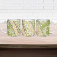 Green Palaka Hawaii Leis Ceramic Mug Hawaiian-plaid Elegant Tropical Vibes LT14 - Polynesian Pride