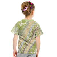Green Palaka Hawaii Leis Kid T Shirt Hawaiian-plaid Elegant Tropical Vibes - Polynesian Pride