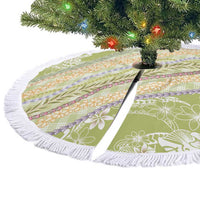 Green Palaka Hawaii Leis Tree Skirt Hawaiian-plaid Elegant Tropical Vibes - Polynesian Pride