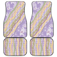 Purple Palaka Hawaii Leis Car Mats Hawaiian-plaid Elegant Tropical Vibes LT14 - Polynesian Pride