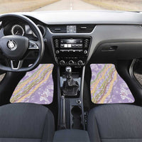 Purple Palaka Hawaii Leis Car Mats Hawaiian-plaid Elegant Tropical Vibes LT14 Set 2pcs - Front Purple - Polynesian Pride