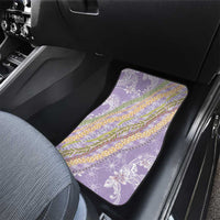 Purple Palaka Hawaii Leis Car Mats Hawaiian-plaid Elegant Tropical Vibes LT14 - Polynesian Pride