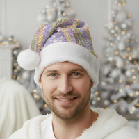 Purple Palaka Hawaii Leis Christmas Santa Hat Hawaiian-plaid Elegant Tropical Vibes - Polynesian Pride