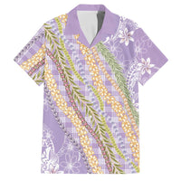Purple Palaka Hawaii Leis Family Matching Long Sleeve Bodycon Dress and Hawaiian Shirt Hawaiian-plaid Elegant Tropical Vibes LT14 Dad's Shirt - Short Sleeve Purple - Polynesian Pride