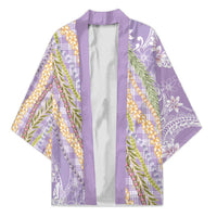Purple Palaka Hawaii Leis Kimono Hawaiian-plaid Elegant Tropical Vibes LT14 Unisex Purple - Polynesian Pride