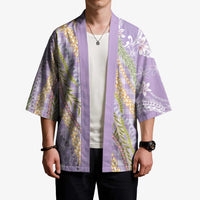 Purple Palaka Hawaii Leis Kimono Hawaiian-plaid Elegant Tropical Vibes LT14 - Polynesian Pride