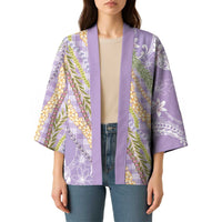 Purple Palaka Hawaii Leis Kimono Hawaiian-plaid Elegant Tropical Vibes LT14 - Polynesian Pride