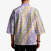 Purple Palaka Hawaii Leis Kimono Hawaiian-plaid Elegant Tropical Vibes LT14 - Polynesian Pride