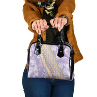 Purple Palaka Hawaii Leis Shoulder Handbag Hawaiian-plaid Elegant Tropical Vibes - Polynesian Pride