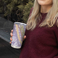 Purple Palaka Hawaii Leis Tumbler Cup Hawaiian-plaid Elegant Tropical Vibes - Polynesian Pride