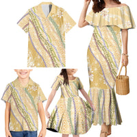 Yellow Palaka Hawaii Leis Family Matching Mermaid Dress and Hawaiian Shirt Hawaiian-plaid Elegant Tropical Vibes LT14 - Polynesian Pride