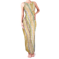 Yellow Palaka Hawaii Leis Family Matching Tank Maxi Dress and Hawaiian Shirt Hawaiian-plaid Elegant Tropical Vibes LT14 Mom's Dress Yellow - Polynesian Pride