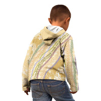 Yellow Palaka Hawaii Leis Kid Hoodie Hawaiian-plaid Elegant Tropical Vibes - Polynesian Pride