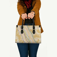 Yellow Palaka Hawaii Leis Leather Bag Hawaiian-plaid Elegant Tropical Vibes - Polynesian Pride