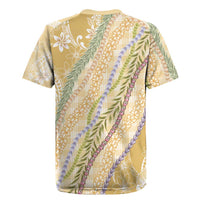 Yellow Palaka Hawaii Leis Rugby Jersey Hawaiian-plaid Elegant Tropical Vibes - Polynesian Pride