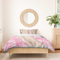 Pink Palaka Hawaii Leis Bedding Set Hawaiian-plaid Elegant Tropical Vibes - Polynesian Pride