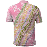 Pink Palaka Hawaii Leis Polo Shirt Hawaiian-plaid Elegant Tropical Vibes - Polynesian Pride