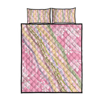 Pink Palaka Hawaii Leis Quilt Bed Set Hawaiian-plaid Elegant Tropical Vibes LT14 - Polynesian Pride